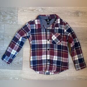 Volcom Boys Long Sleeve Plaid Flannel Shirt Size 5
